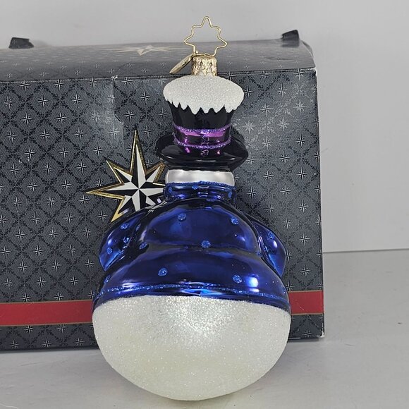 Christopher Radko Mayor Snowfrost Blown Glass Ornament Christmas Snowman - Picture 4 of 9
